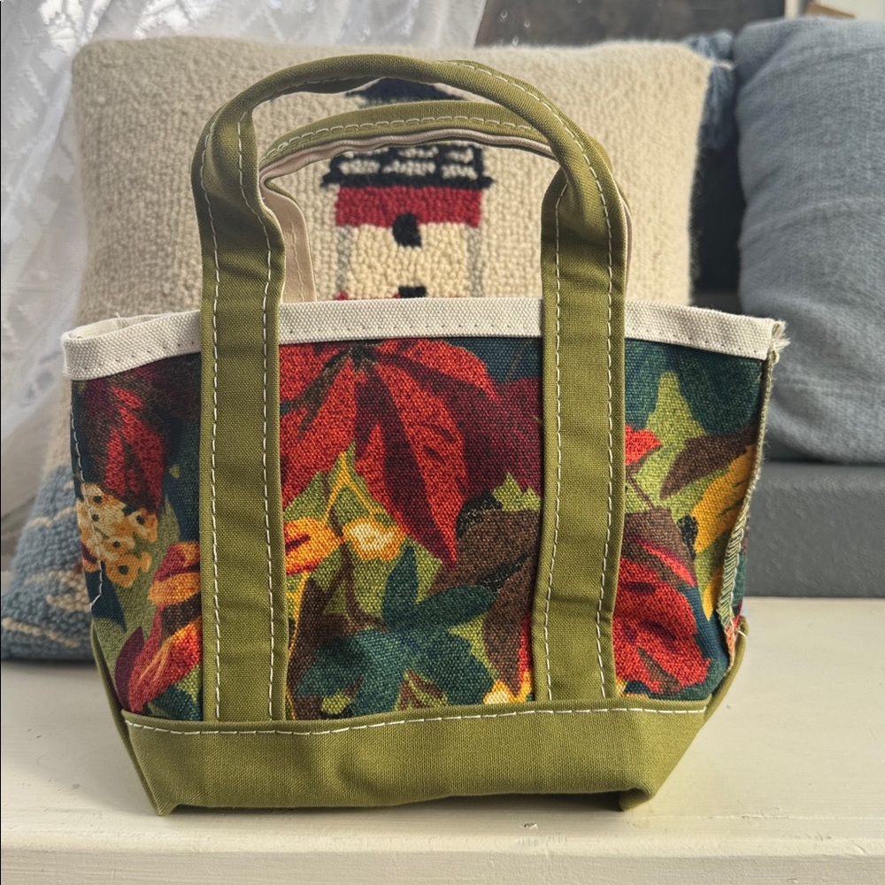 Vtg L.L. Bean Floral Mini Tote - Picture 2 of 5